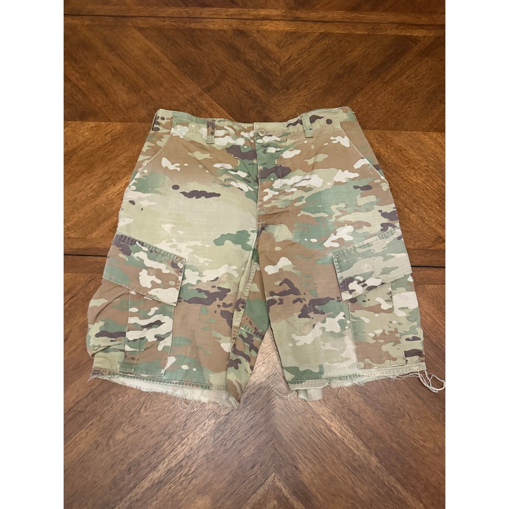 Military OCP Multicam Cargo Shorts Ripstop Raw Hem Army Combat Uniform 34